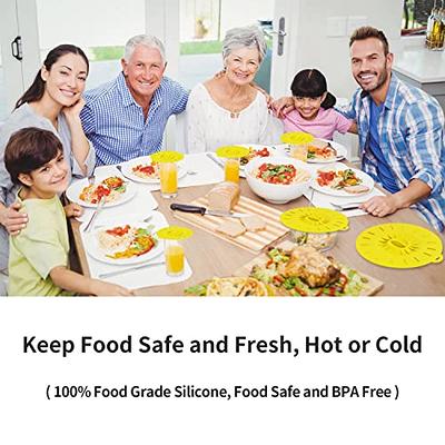 Silicone Lids, Microwave Splatter Cover, 5 Sizes Reusable Heat Resistant  Food Suction Lids Fits Cups, Bowls, Plates, Pots, Pans, Skillets, Stove  Top