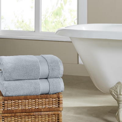 Luxury Cotton Towel Set- 2 Piece Bath Sheet Set Made from 100% Zero Twist Cotton- Quick Dry, Soft and Absorbent by Somerset Home - White