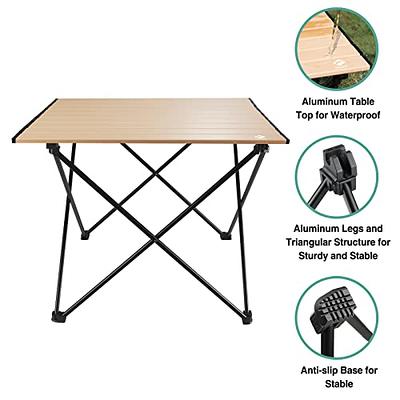 VILLEY Portable Camping Table with Adjustable Legs, Lightweight Aluminum  Folding Beach Table with Carrying Bag for Outdoor Cooking, Picnic, Beach