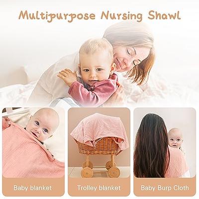 Nursing Cover for Baby Breastfeeding & Pumping | Multi Use Car Seat  Stroller Cover | Breathable Soft Muslin Cotton | Breast Feeding Apron &  Shawl by