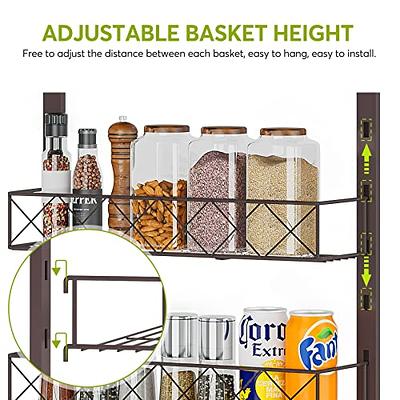 COVAODQ 5-Tier Pantry Door Organization and Storage Over the Door Pantry  Organizer Metal Hanging Kitchen Spice Rack Can Organizer White - Yahoo  Shopping