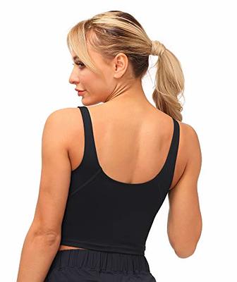Dragon Fit Women's Longline Sports Bra Wirefree Padded Medium Support Yoga  Bras Gym Running Workout Tank Tops Black - Yahoo Shopping