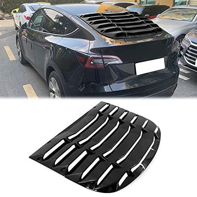 Carbon Fiber Side Window Louver Shutter Cover Trim For Tesla Model Y  2020-2023