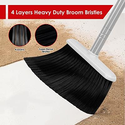Broom and Dustpan Set for Home, Long Handle Dust Pan and Broom Combo for  Indoor Outdoor Heavy Duty Broom Dustpan Set for Kitchen Lobby Office Upright  Standing Dustpan with Cleaning Teeth