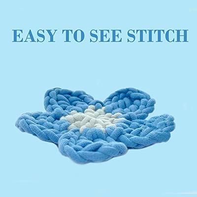 Teal Blue Yarn for Crocheting and Knitting Cotton Crochet Knitting Yarn for  Beginners with Easy-to-See Stitches Cotton-Nylon Blend Easy Yarn for