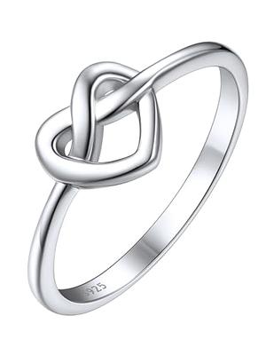  Women's Heart Simple Cute Promise Ring New .925 Sterling Silver  Band Size 1: Clothing, Shoes & Jewelry