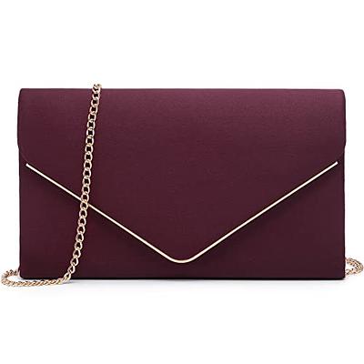 Dasein Women's Evening Clutch Bags Formal Party Clutches Wedding Purses  Cocktail Prom Clutches (1-(Gold Hardware) Wine) - Yahoo Shopping