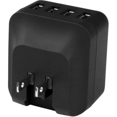 Plugable USB 2.0 4-Port Hub with 12.5W Power Adapter with BC 1.2 Charg