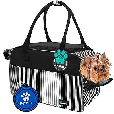 PetAmi Dog Purse Carrier for Small Dogs, Airline Approved Soft Sided Pet  Carrier w/Pockets, Ventilated Dog Carrying Bag Puppy Cat, Dog Travel  Supplies Accessories Carry Tote, Sherpa Bed, Stripe Black - Yahoo