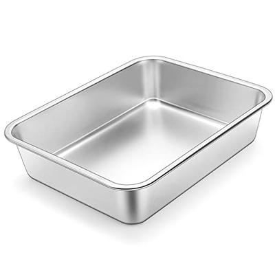 P&P CHEF 8 Inch Square Baking Cake Pan with Lid, Stainless Steel Lasagna  Brownie Pan and