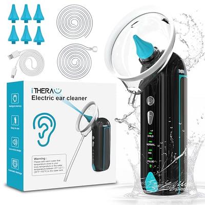Electric Ear Wax Removal Kit by Tilcare - Rechargeable Ear Cleaning Machine  for Ear Irrigation - Complete Ear Flush Kit for Adults & Kids - Ear Lavage  System with Ear Drops, Otoscope