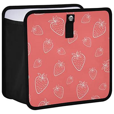 Oarencol Strawberry Cute Car Trash Can, Pink Fruit Foldable