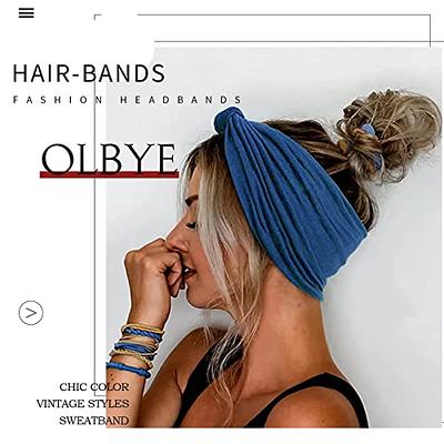 Olbye Boho Headbands Women Wide Hairbands Elastic Turban Head bands Non  Slip Floral Hair Bands Workout Head Wraps Yoga Hair Scarfs Fashion Hair