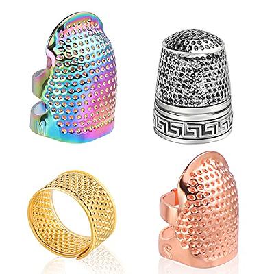 4 Pieces Upgrade Sewing Thimble with Storage Box, Sturdy Metal Copper Sewing  Thimble Premium Finger Protector Adjustable Finger Shield Ring for Sewing  Quilting Craft Accessories DIY Sewing Tools - Yahoo Shopping