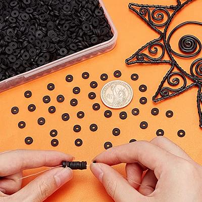 5000pcs Black Clay Beads Polymer Clay Beads Heishi Beads Flat Round Spacer  Beads for Bracelets Earring Necklace Making DIY Handmade Craft, 6mm