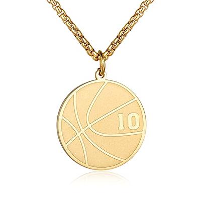 Personalized Engravable Silver Basketball Hoop Pendant Necklace Your Number  Name | eBay