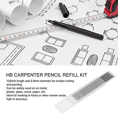 24 Pieces Carpenter Pencil Lead Refills 2.8 Mm Hiboom Solid White