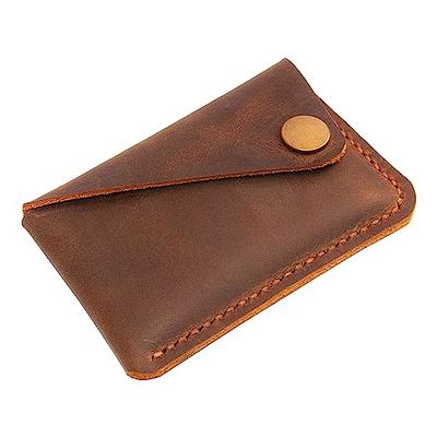 Handmade Genuine Leather Credit Card Wallet For Women/Men, Slim Front  Pocket Holder, Valentine's Day Gift Her. Him - Yahoo Shopping