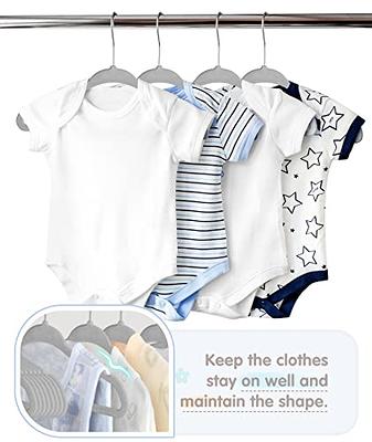 Smartor 50Pack Grey Baby Hangers for Closet Velvet Kids Hangers for Baby Coat, Baby Clothes, Baby Pants, Newborn Infant, Toddler