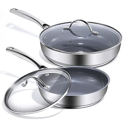 DELARLO Whole body Tri-Ply Stainless Steel induction Cooking Small Saucepan  With Lid,Heavy Bottom milk pan,Dishwasher Safe & Oven Safe(1.5 Quart)