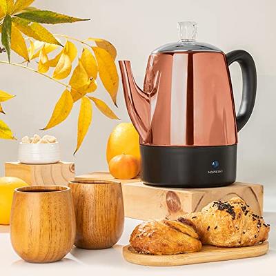 Mixpresso Electric Coffee Percolator Copper Body with Stainless Steel Lids Coffee  Maker, Percolator Electric Pot - 4 Cups, Copper Camping Coffee Pot - Yahoo  Shopping