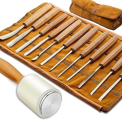 Wood Carving Kit - 12-Piece Chisel Set with Wood Mallet and