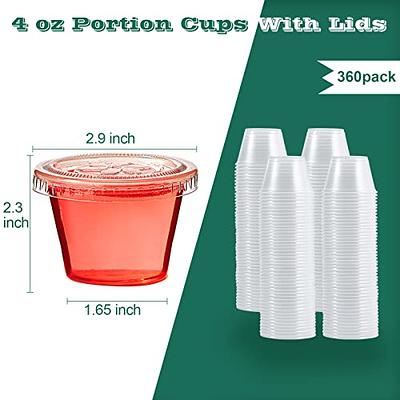 100 Sets 5.5 oz Small Plastic Containers with Lids, Jello Shot