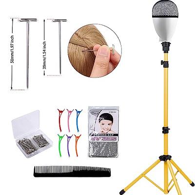 Klvied Reinforced Wig Head Stand, Adjustable Wig Stand tripod for  Cosmetology Hairdressing, Metal Mannequin Head Stand for Styling,Golden  Yellow(Mannequin Head Not Included) - Yahoo Shopping