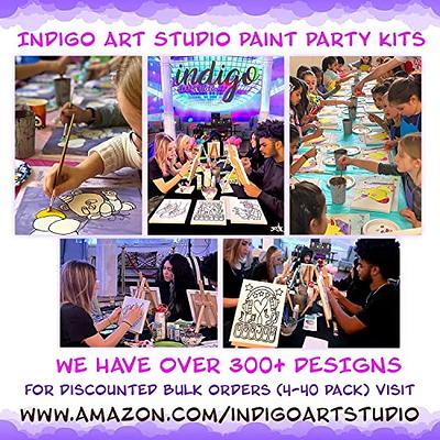 2 PACK Canvas Painting Kit Bundle, Pre Drawn Stretched Canvas Kit, Adult  Sip and Paint Party Favor