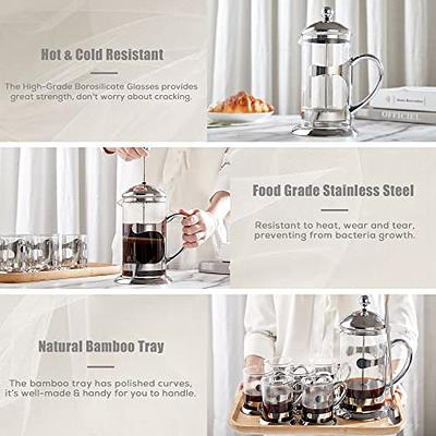 ChefWave French Press Coffee Maker - Stainless Steel, Double Wall Insulated 34oz, Black