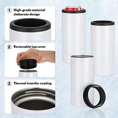 White Stainless Steel Sublimation Skinny Can Cooler - 12oz.