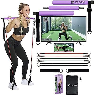 Portable Pilates Bar Kit with Resistance Bands for Exercise