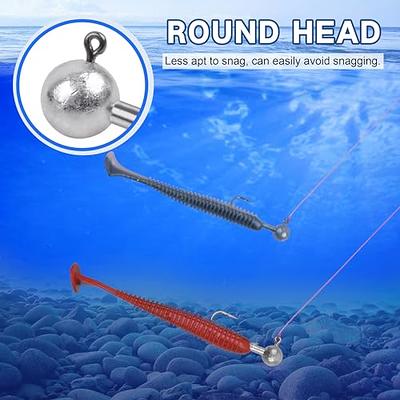 Jigs Unpainted Fishing Lures - Lead Round Ball Head Jigs with Barb