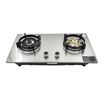 VEVOR GAS Cooktop 28 inch, Max 10100BTU 2 Burners Tempered Glass Countertop GAS Stove Top, Portable Natural GAS Hob with Pulse Electronic Ignition