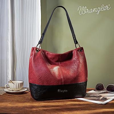 Wrangler Hobo Bags for Women Vegan Leather Tote Bag Shoulder Bag Top Handle  Satchel Purses and Handbags 