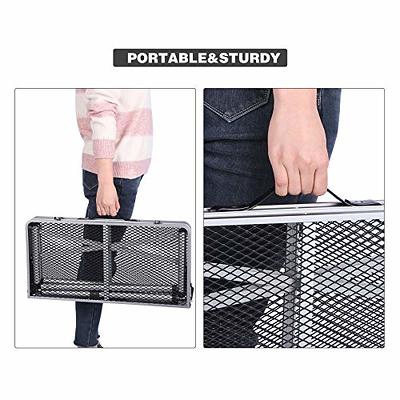 Portable Grill Table for Outside, Aluminum Folding Grill Stand