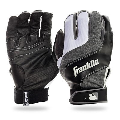 Franklin Sports MLB Pro Classic Baseball Batting Gloves Pair - Black/Gold -  Adult Small