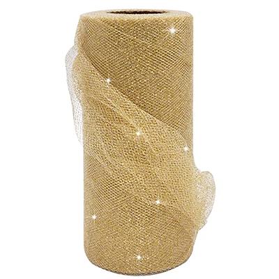 Ableme Deco Gold Glitter Tulle Fabric Rolls, 6 Inch by 25 Yards (75 feet)  Ribbon Spool Sparkle Sequin Tulle for Tutu Gift Wrapping Wedding Bow  Decoration Party Supplies (Gold) - Yahoo Shopping