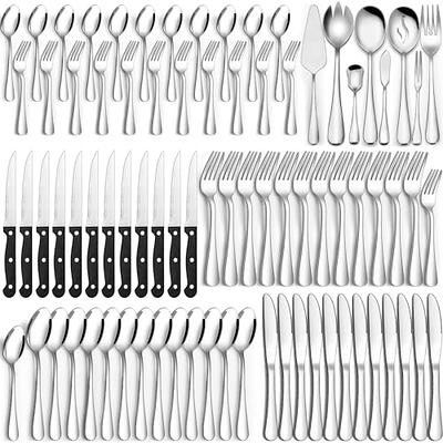 40-Piece Matte Black Silverware Set For 8, Cekee Stainless Steel