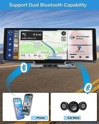Wireless Apple Carplay with 2.5K Dash Cam & 1080P Backup Camera - 10.26 HD  Portable Android