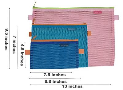 Kinhshion Zipper Pouch A6, 4 Pcs, Mesh Bags Clear Zipper Pouch Small Organizer Bag Zipper Folder Bag Cosmetic Bags Travel Storage Bags