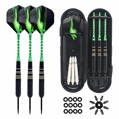 Wolftop 15 Pack Steel Tip Darts 18 Grams, Premium Darts Metal Tip Set with  Aluminum Shafts, Standard Flights, Rubber O'Rings and Extra Dart Sharpener