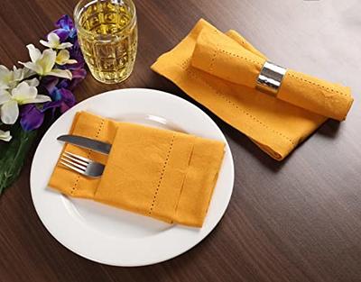 Ruvanti Cloth Napkins set of 12, 18x18 Inches Napkins Cloth Washable, Soft,  Durable, Absorbent, Cotton Blend. Table Dinner Napkins Cloth for Hotel