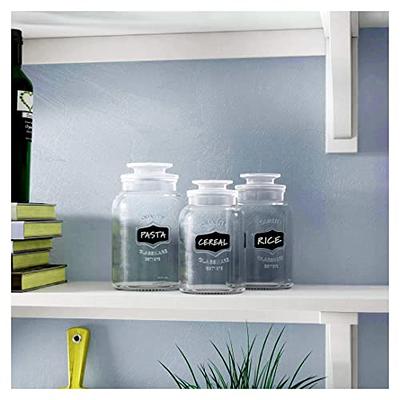 Estilo Glass Cookie Jars Apothecary Jars with Lids Includes Chalkboard Labels and Chalk Airtight GL