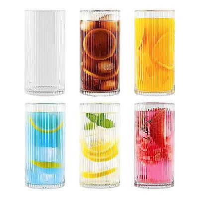 20 OZ Glass Cups with Bamboo Lids and Glass Straw - 4pcs Set Beer Can  Shaped Drinking Glasses, Iced Coffee Glasses, Cute Tumbler Cup for  Smoothie, Boba Tea, Whiskey, Water - 2