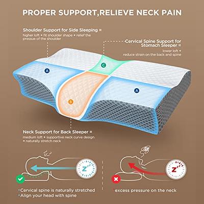 Adjustable Neck Pillows for Pain Relief Sleeping, Enhanced Ergonomic  Contour Shoulder Support, Cooling Cervical Memory Foam Pillows, No Smell  Orthopedic Bed Pillow for Side Back Stomach Sleeper