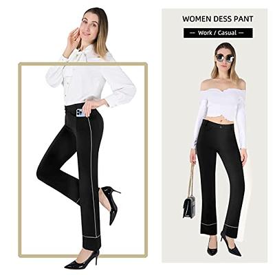 Black Work Trousers Womens, Black Pants for Work, Black Trousers High  Waisted, Dressy Black Trousers, Dress Pants Straight Leg TAVROVSKA 