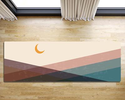 Pastel Moon Abstract Boho Yoga Mat, Custom Personalized Exercise