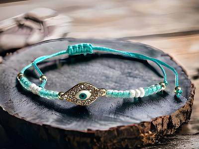 sterling silver evil eye bracelet, protection bracelet for women, mal -  Lily Daily Boutique