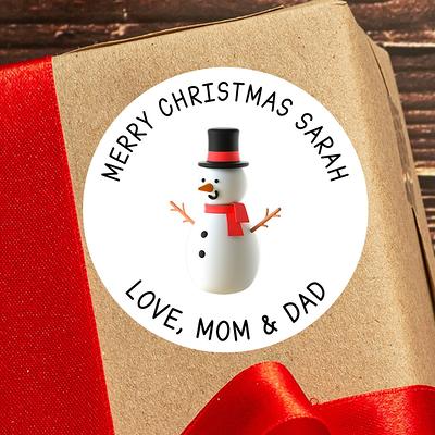 Personalized Christmas Gift Stickers - Round Merry Labels Custom Holiday  Tags - Yahoo Shopping